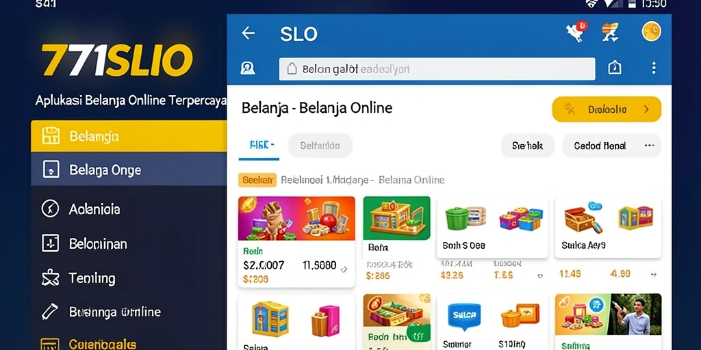 Antarmuka aplikasi 171SLOT yang simpel dan menarik untuk berbelanja.