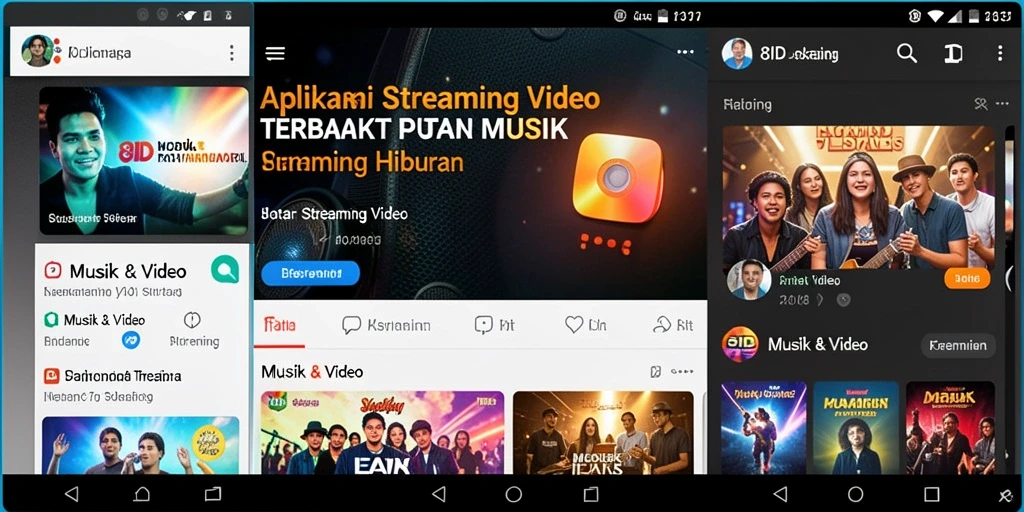 Tampilan antarmuka aplikasi 8ID dengan fungsi Streaming Video yang menarik.