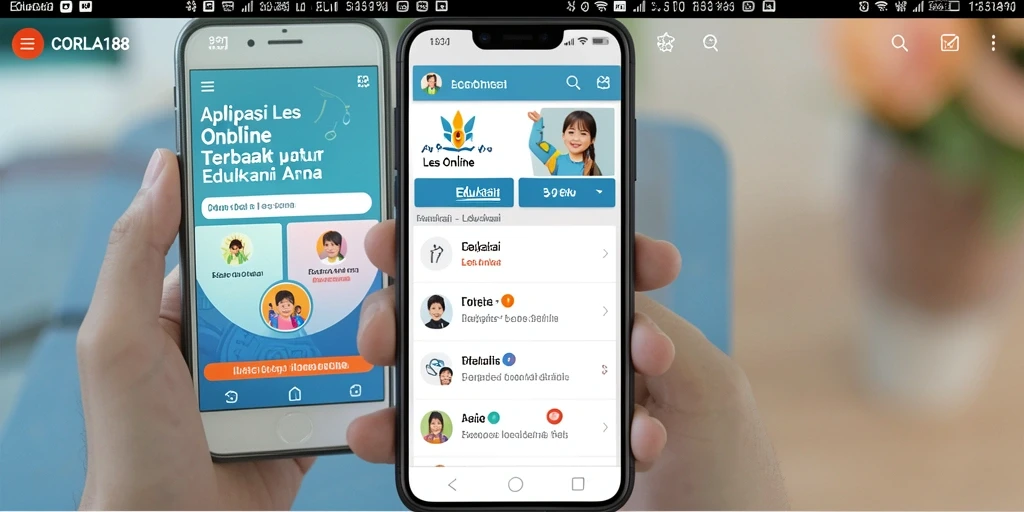 Antarmuka aplikasi CORLA188 yang menarik dan mudah digunakan untuk Les Online.
