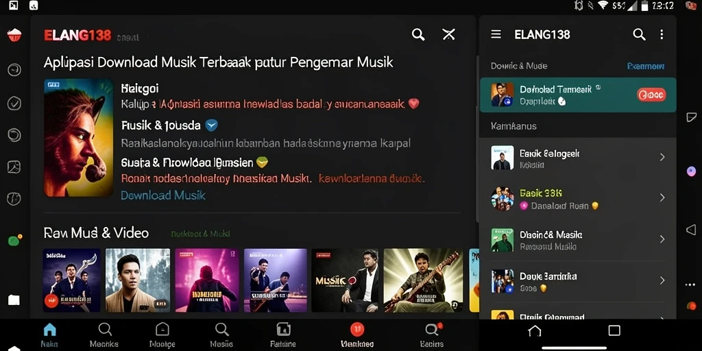 Tangkapan layar ELANG138 menampilkan antarmuka sederhana dan fungsional untuk Download Musik.