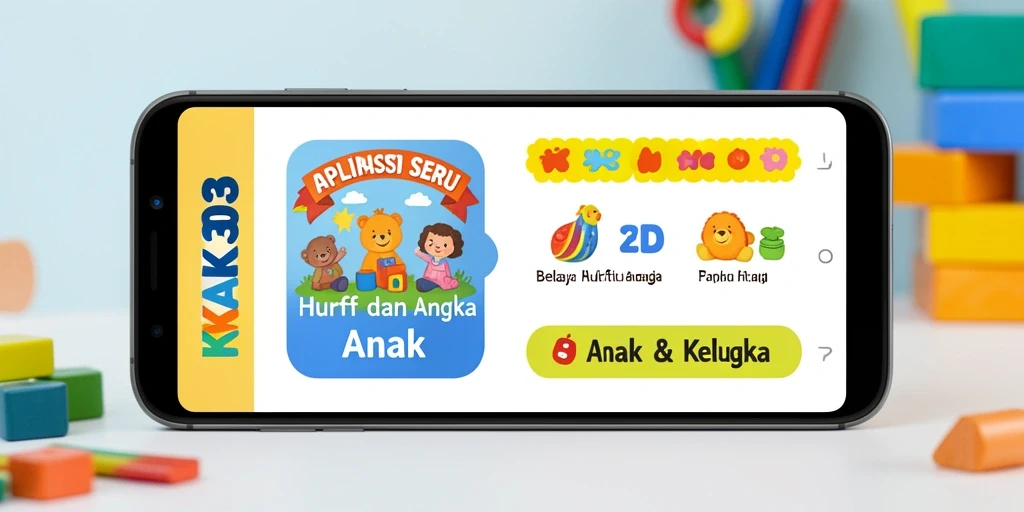 Antarmuka aplikasi KAKA303 yang menarik dan interaktif untuk belajar huruf dan angka.