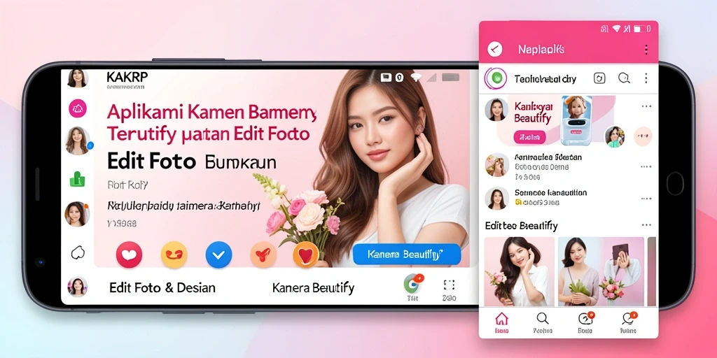 Tampilan antarmuka KAKRP dengan berbagai fitur Kamera Beautify.
