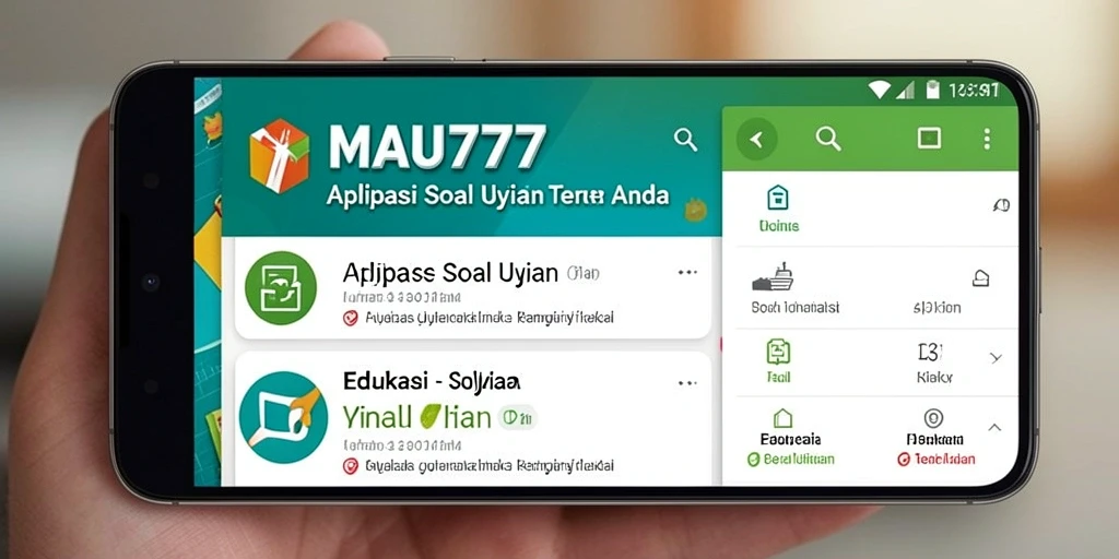 Antarmuka aplikasi MAU777 yang menarik dan fungsional untuk Soal Ujian.