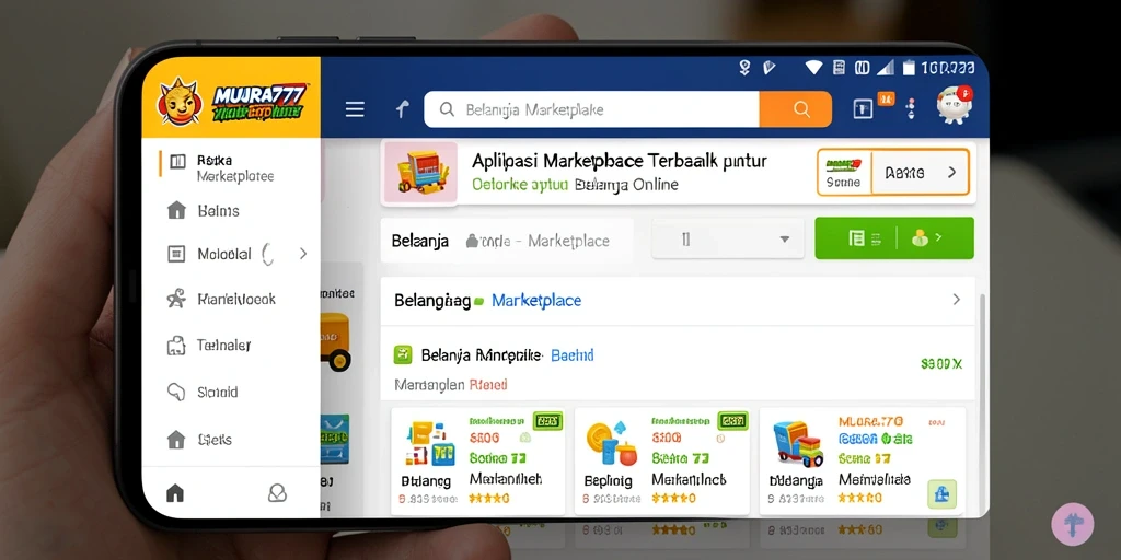 Tampilan antarmuka aplikasi MUARA777 Marketplace yang menarik dan mudah digunakan.