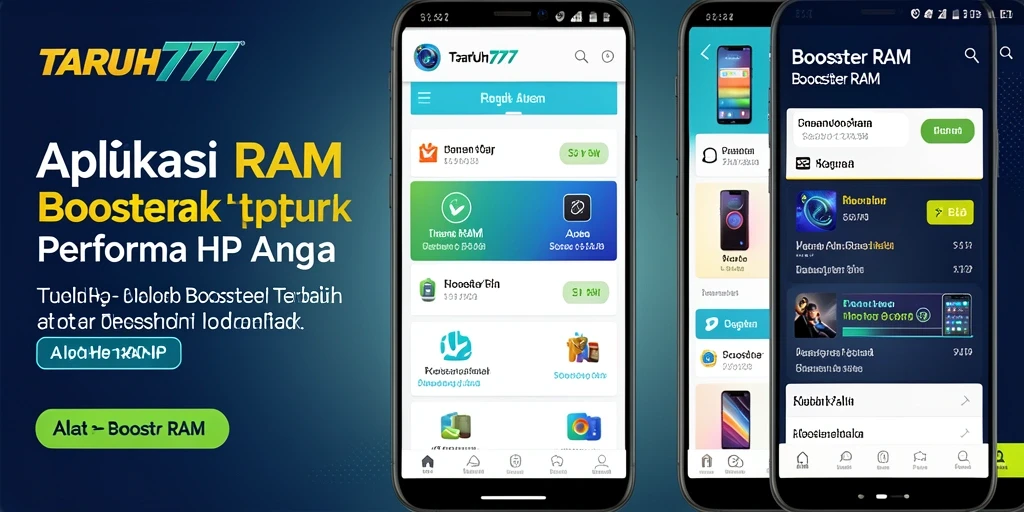 Antarmuka aplikasi TARUH777 dengan fungsi pembersihan RAM yang intuitif.