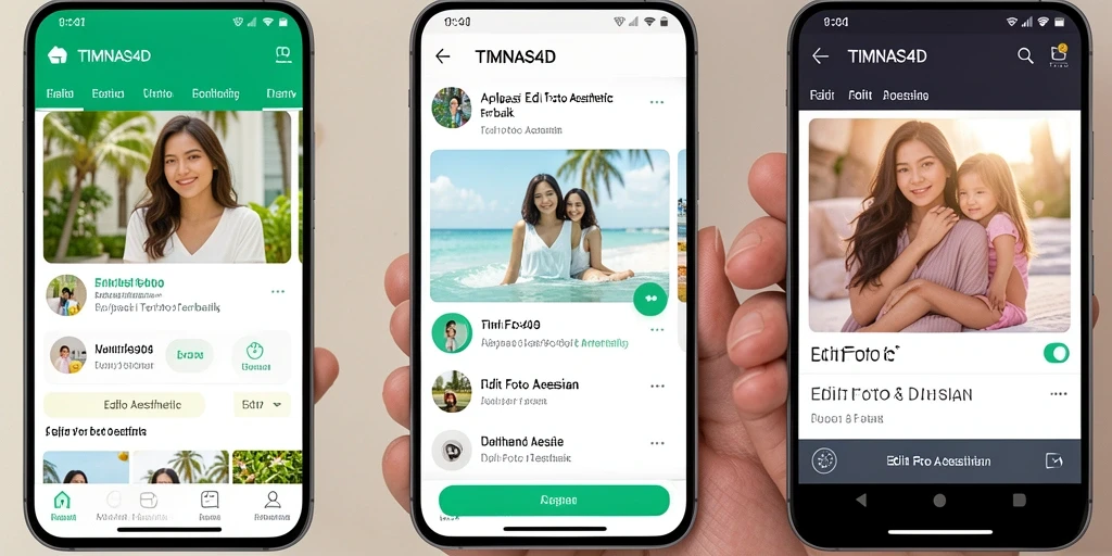 Screenshot antarmuka TIMNAS4D menampilkan fitur-fitur Edit Foto Aesthetic yang menarik.