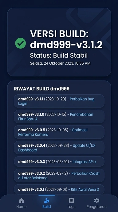 Riwayat Versi dmd999 untuk Pengguna Android
